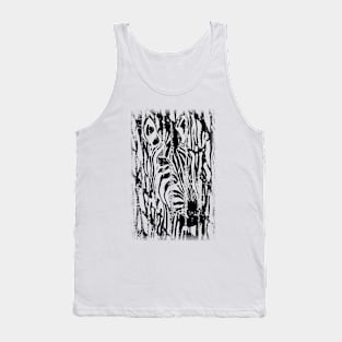 Distressed Zebra Tank Top